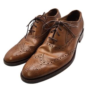 Cole Haan Men's Brown Leather Wingtip Oxfords Size 8.5 M‎